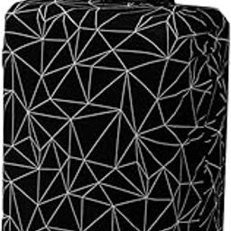 Suitcase Covers for Trolley Suitcase, 180gsm Durable and Washable, Small (18-19inch), Black Geometric Abstract (NEW-5183-D5)-image-13