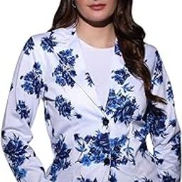 Floral Print Multicolor Women's Coat - Polyester, Long Sleeves Coat (10541)-image-67