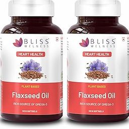 Organic Flaxseed Oil 2000MG Omega 3 6 9 Cold Pressed Heart Brain Eye Skin Health Supplement - 60 Softgel Capsules (Pack Of 2), 200 grams-image-23