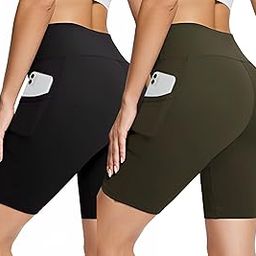 POOJARAN Shots of Women's and Girls' High Waisted Sportswear and Activewear.Useful Shorts with Full Length Pocket for The Gym, Yoga, or Sports-image-114