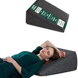 The White Willow Orthopaedic Bed Wedge Acid Reflux Memory Foam & HR Foam Support Firm Pillow for Sleeping, Neck Pain Relief, Pregnancy Maternity, Anti Snoring - (18" L x 18" W x 10" H Inches) - Grey-image-63