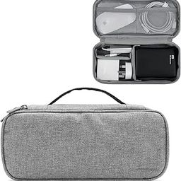 FORKLS Electronic Case Organizer Travel Power Bank Pouch Bag USB Cable Bag Earbuds Cord Charger Adapter SD Memory Cards Storage Accessories Key Wallet Water Resistance Portable Zipper Lock (23 x 10.5)-25