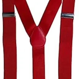 calixto Premium Red Suspenders for Men – Adjustable Elastic Y-Back Braces with Heavy Duty Strong Metal Clips – Classic Formal Wedding Tuxedo Office Party Retro Vintage Costume Accessory for Men-picture-24