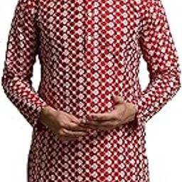 (Since 1958 Men's Jacquard Silk Self Design ONLY Long Kurta-picture-56