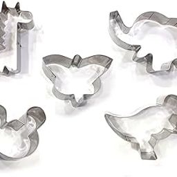 5 Shape Stainless Steel Cookie Cutter Set Cake Decoration and Fruit/Food Cutting, Clay Craft for Kids-image-5