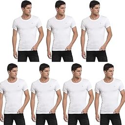 Men's Cotton Round Neck Half Sleeve Vest - Pack of 7 (Undershirt)-image-71