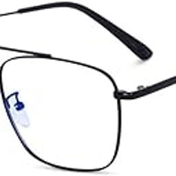 Dervin Blue Light Blocking Blue Cut Zero Power anti-glare Retro Square Eyeglasses, Frame for Eye Protection from UV by Computer/Tablet/Laptop/Mobile-image-73