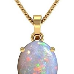Natural Opal 9.25 Ratti ASHTdhatu Gold Plated Pendant Opal Stone Original Certified/Opal Stone fire/fire Opal Stone Pendant for Men & Women by Lab Certified-image-16