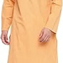 fabindia Men Striped Long Kurta Cotton_Orange-picture-16