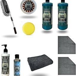 Shinero® Ultimate Shine & Shield 10-in-1 Kit | Full Car Cleaning Set with 2L Gloss Pro Shampoo, Sheen Flex 250ml, Ultra Wax, Restore+, 1600 GSM Towel & Duster Set of 10 Pieces-image-52