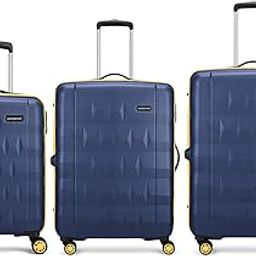 Comet Set of 3 Trolley Bag 56, 66 & 76cm | Small+Medium+Large | Hard Luggage| Smooth 8-Wheel Suitcase| Combination Lock with Sturdy Zipper | 3-Year International Warranty (Blue)-image-75