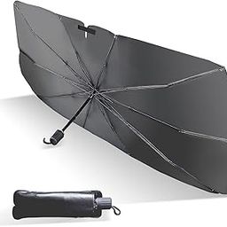 COSTAR Car Sun Shade Protector, Foldable Windshield Insulation Car Sun Shade for UV Protection Reflective Sunblocker for SUV, Hatchback, Sedan, and More (Medium Size) Polyester | Silver-18
