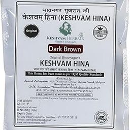 Keshvam 100% Natural Herbal | Henna Powder | Hair Coloring | Henna Powder for Hair Colour | Henna Hair Mehndi for Men & Women| No Added Chemicals, Original Bhavnagar (Pack of 5) (Dark Brown,125 gms)-14