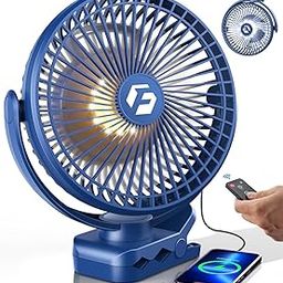 Korbot 8-inch Clip on Fan - 12000mAh Battery Rechargeable with 3 Speeds and Strong Airflow, USB Fan Small Desk Fan Personal Quiet Fan for Office Stroller Bedroom and Camping.-image-45