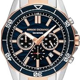 Analog Blue Dial Men's Stainless Steel Watch-AX1965-28