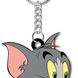 Tom Wooden Keychain for Car, Bike, Office, Home (Pack of 1) Multicolour Key Chain with Ring | Gift for Men, Women, Girls, Boys, Him and Her-image-102