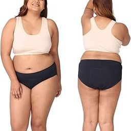 Adira | Period Panty | Hipster Fit | Reusable | Leakproof Panty for Periods | Low to Medium Flow | Use with Pad | Plus Size | Pack of 2 | Black | 4XL-image-94