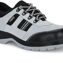 Ozarro Grey Genuine Suede Leather Steel Toe Safety Shoe NM4404, 07-image-69