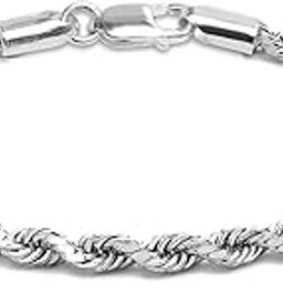 925 Sterling Silver BIS Hallmarked 4 MM Italian Diamond-Cut Rope Chain Bracelet for Men Women and Girls (6.5, 7, 7.5, 8, 8.5 Inches)-image-75