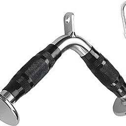 Zipzell® Sports V-Shaped Tricep Press Down Bar, Chrome-Polished Iron with Non-Slip Handle, Cable Machine Exercise Attachment with Snap Hook-picture-21