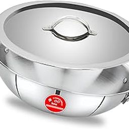 Thermador Cook Healthy 22 SS Lid Kadhai 22 cm Diameter with Lid 2.2 L Capacity (Triply, Induction Bottom)-image-45