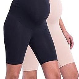 Litelooks Women's Cotton Lycra Maternity Shorts – Seam-Free, High Waist Support and Stretchable Pregnancy Shorts for Pre & Post Pregnancy - Pack of 2-image-30