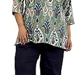 Women's Cotton Printed Regular Kurtis-image-2