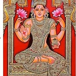 laxmi Devi Backdrop Cloth Poojas |varalakshmi Backdrop Curtain Pooja Decorations Curtains for Decoration Backdrop Cloth for Pooja Decoration Traditional Background Curtain Size(5x8) Feet-image-77