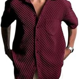 Bubble Textured Shirt for Men ll Half Sleeve Stylish Button Down Shirt's ll Men's Pocket Shirt (Pack of 1)-image-82