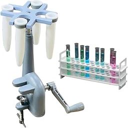 Centrifuge Machine with 13mmX18 holes Test tube stand | Hand Operated | Capacity 4 x 15ml | Manual Centrifuge | Portable Centrifuge Manual Blood Spinner Laboratory Equipment (Color As Per Availablity)-23