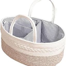 CALANDIS™ Baby Diaper Organizer Diaper Storage Basket for Diapers and Baby White Coffee | Diaper Bags | Diapering-image-27