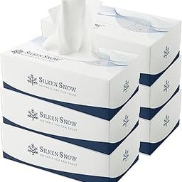 Silken Snow 2 Ply Facial Tissue Paper Box | Car Tissue Box | Office Tissue Paper | Pack of 6 X 100 Pulls | 600 Pulls | Soft & Absorbent Face Tissues (100 count (Pack of 6))-10