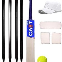 TT Junior Combo Wooden Cricket Kit for Age Groups 6 to 16 Years (1 Bat, 4 Wickets 2 Bails, 1 Tennis Balls, Hand & Fore Head Band and Cap)-12