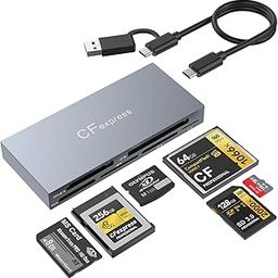 6-in-1 CFexpress/XD/CF/SD/TF/MS Card Reader USB C, USB 3.2(10Gbps) CFexpress Type B SDHC USH II Card Reader Adapter for Professional Photographers (Windows/Mac/Linux/Android)-26