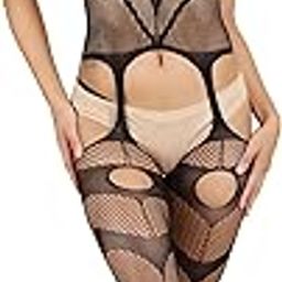 Soft Full Body Stockings for Women/Girls - Nylon Semi-Sheer, Stylish & Shining Lingerie | Gift for Honeymoon, Vacations, Anniversary, Birthday or Sexy Nightwear, Onesize(XXS-XXXL), D-2-image-31