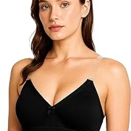 sona Women's Cotton Full Coverage Bra for Heavy Bust Non-Padded Wire Free Transparent Straps Bra Pack of 1-picture-7
