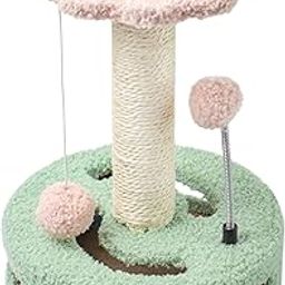 Foodie Puppies Interactive Cat Scratching Toy - (Flower Pole Cat Tree) | Scratching Pad with Hanging Ball & Spring Fluffy Ball | Healthy Claw, Mental & Physical Exercise (Flower Pole Cat Tree)-2