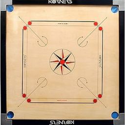 KORNERS Carrom Board with Striker, Coins and Powder, Multicolor| (Large Round 32 Inches_2025)-29