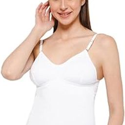 Intimacy Cotton Bra Cum Camisole Slip for Women - Adjustable Spaghetti Straps, Double Layered, Everyday Wear Slip Camisole for Women-image-41