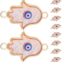 Needs Jaipri Evil Eye Charms and Connectors, DIY Jewellery Making Findings for Necklace, Bracelet, Rakhi, Silver Pack of 5-image-98