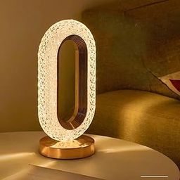 BRONXTON Crystal Touch Table Lamp | 3-Color LED Light Modes | Golden Finish Decorative Lamp for Bedroom, Living Room & Office | Pack of 01-image-14