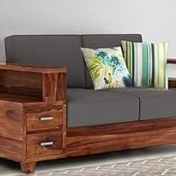 DYNAMIZE ART Sheesham Wooden 2 Seater Sofa for Living Room | Solid Wood Sofa with Side Box Storage & Cushion | Rosewood Sofa Set for Home & Office (Honey Finish)-image-67