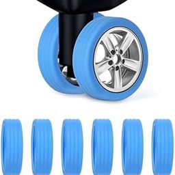Luggage Wheels Cover, Silicone Suitcase Wheels Protector, Caster Protective Covers for Wheel and Office Chair, Compartment Wheel Protection (Pack of 08)-picture-52