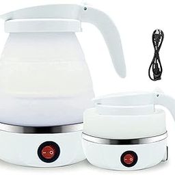 SILENCIO Portable Electric Kettle Dual Voltage Expandable Collapsible for Easy Storage Convenient and Folding for Travel BPA Free Food Grade Silicone for Hot Water Tea Coffee Maker (600ML)-image-27