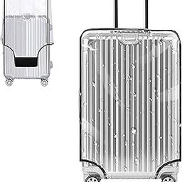 PVC Zippered Clear PVC Wheel Suitcase Covers Protectors Soft Side Waterproof Dustproof Case for Wheeled Luggage Trolley Protective Covers (Size - Large 68 x 33 x 46 Cm)-picture-35