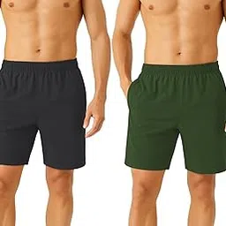 NINQ Gym Shorts for Men | Loose Fit Bermuda Pants for Men | Quick Dry Sports Shorts for Man | Stylish Half Pant for Man | Casual Men Shorts with Elastic Waist-picture-39