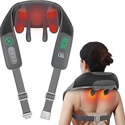 CILI Cordless Neck Massager with Heat, 4D Shiatsu Neck Shoulder Massager Deep Tissue Neck Back Massager Pillow, Wider Massage Head & More Heating Area, Gift for Dad Mom-image-27