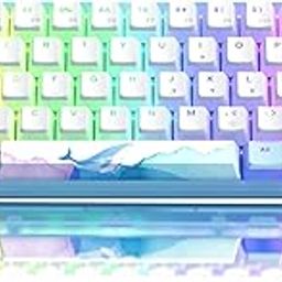 Womier Wk61 60% Keyboard, Hot-Swappable Keyboard Ultra-Compact Rgb Gaming Mechanical Keyboard W/Pudding Keycaps, Linear Red Switch, Pro Driver/Software Supported - Glacier Blue, USB-picture-17