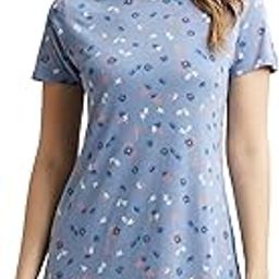 RX25 Women's Micro Modal Cotton Ruffled Hem Styled Half Sleeve Printed Sleep Dress (Colors & Prints May Vary)-image-63