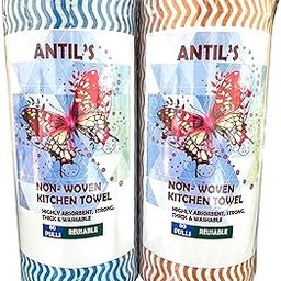 ANTIL'S Multipurpose Kitchen Roll/Tissue/Towel Washable & Reuseable Non-Woven cloth, Dish Towel, for Kitchen Cleaning, Super Absorbent Reusable Tissue Roll 75 gsm(80 Pulls Per Roll) Pack of 2-image-80